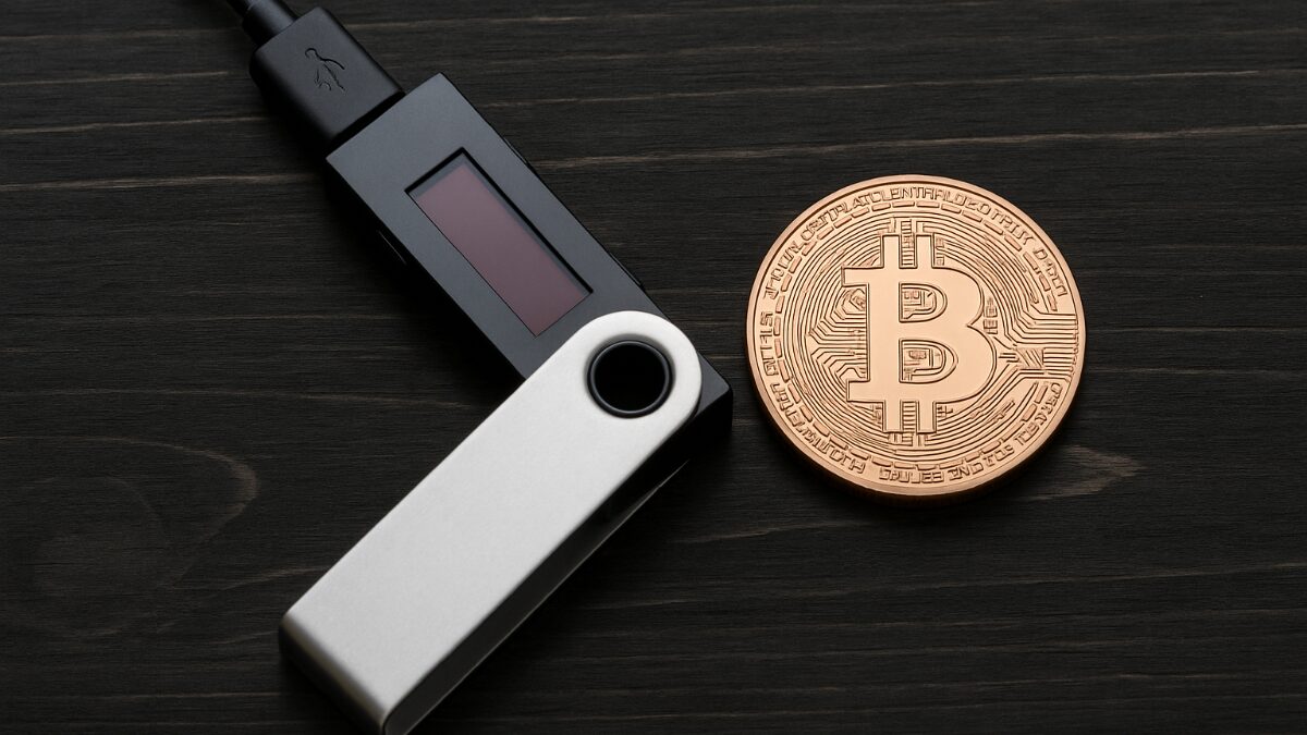 Exemple d'une clé Ledger pour sécuriser les cryptomonnaies comme Bitcoin